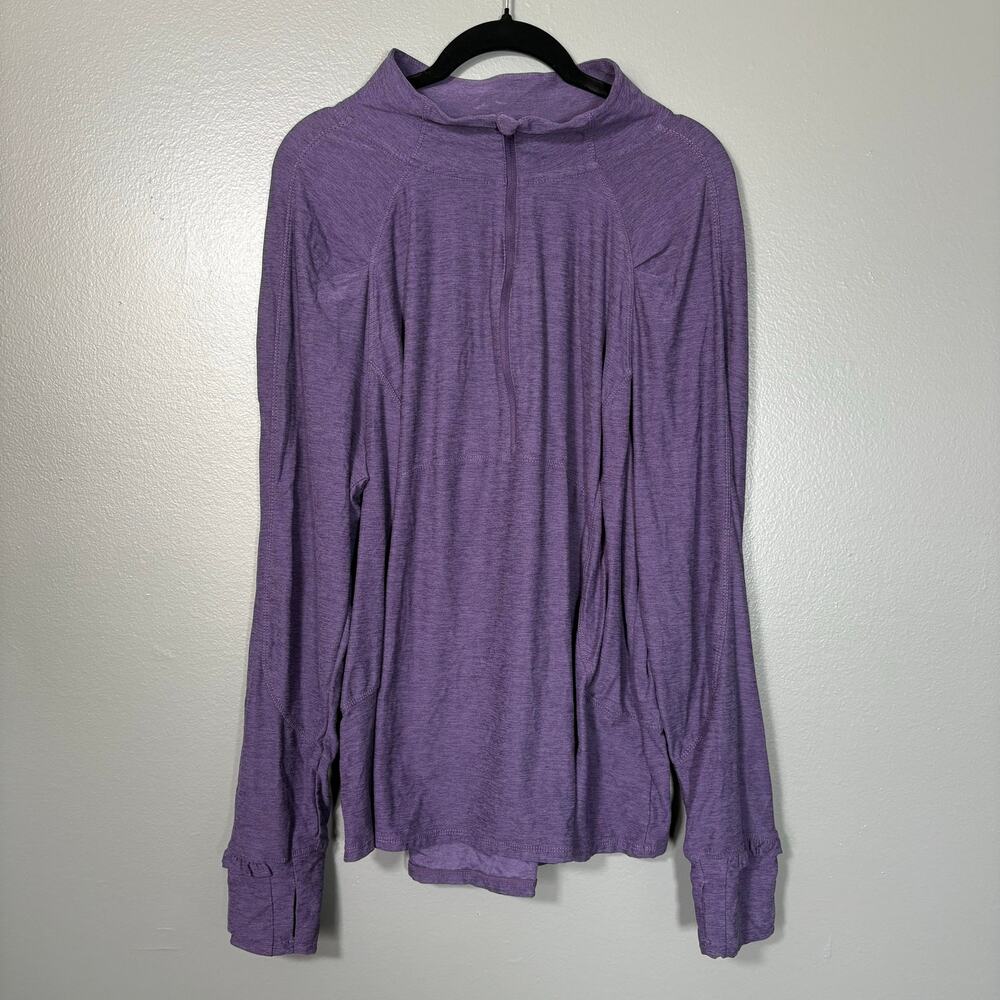 Avia Purple Ruffle Sleeve Activewear Pullover Jacket - XXXL - Women's Plus Size